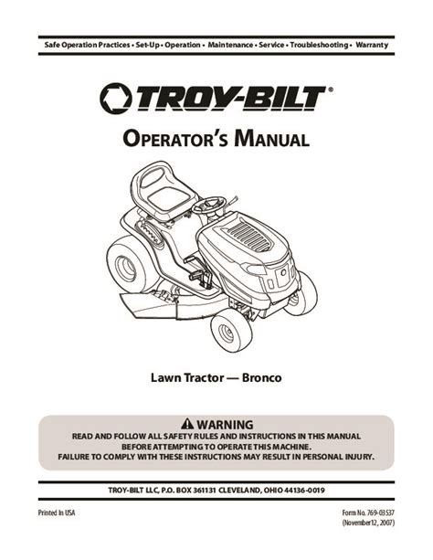 Troy bilt bronco lawn tractor owners manual. - Service handbuch sony kv s2921a kv s2921b trinitron farbfernseher.